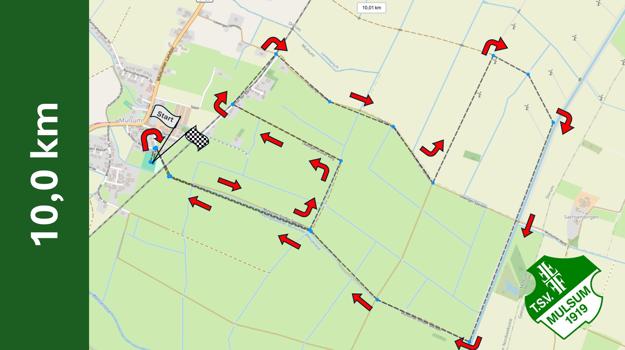 Geänderter Streckenverlauf 10 km